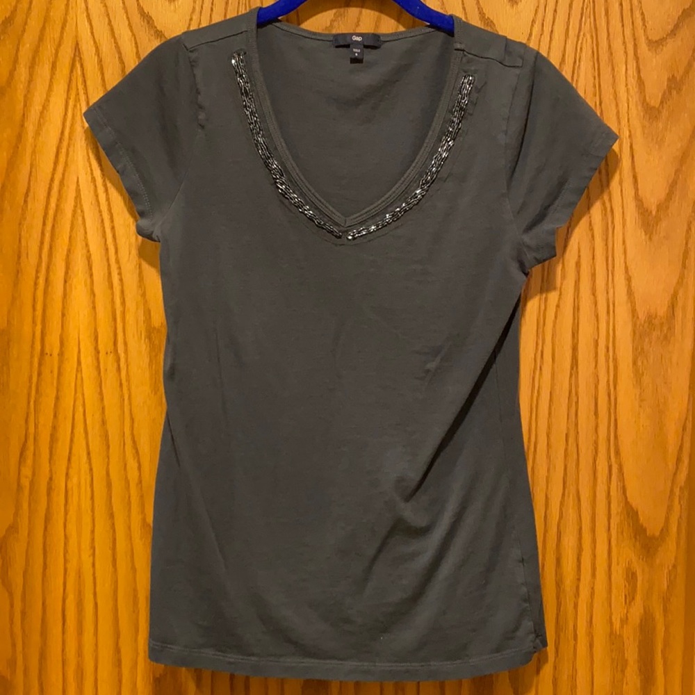 Gap V-neck with Beaded collar